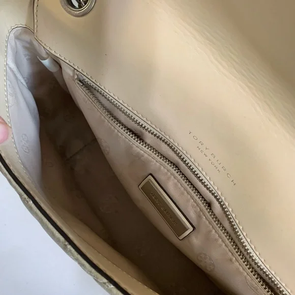 Tory Burch Cream Quilted Chain Bag - Picture 12 of 12